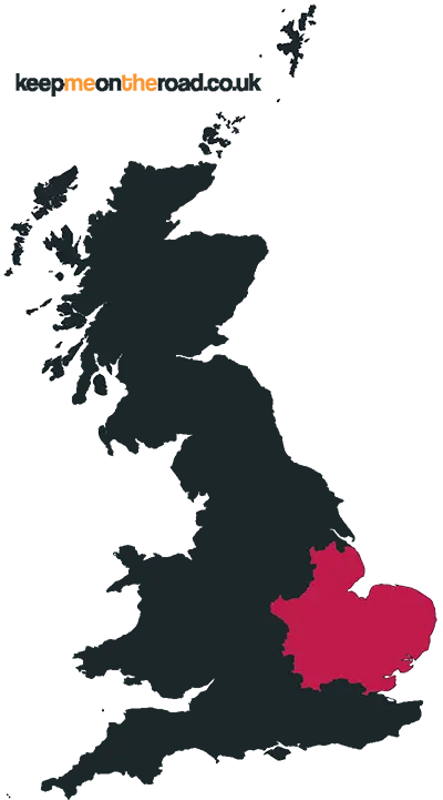 Map of the East of England Traffic Commissioner's region