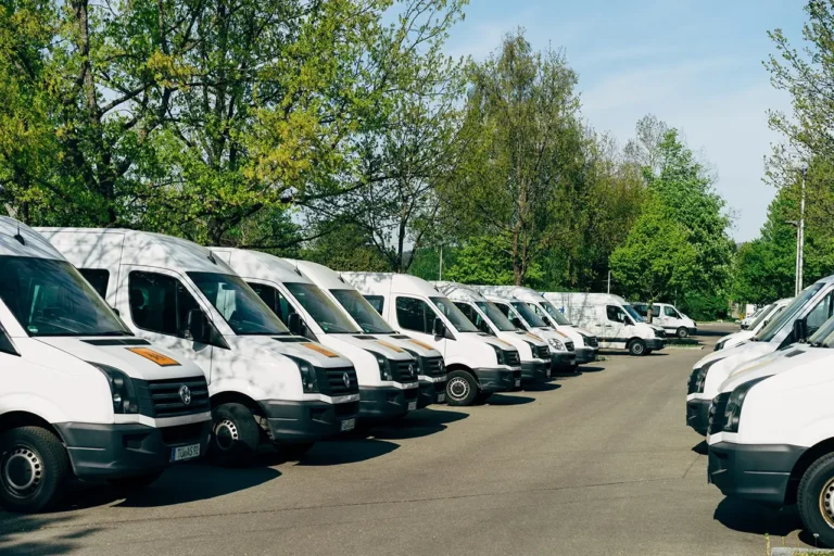 A fleet of vans